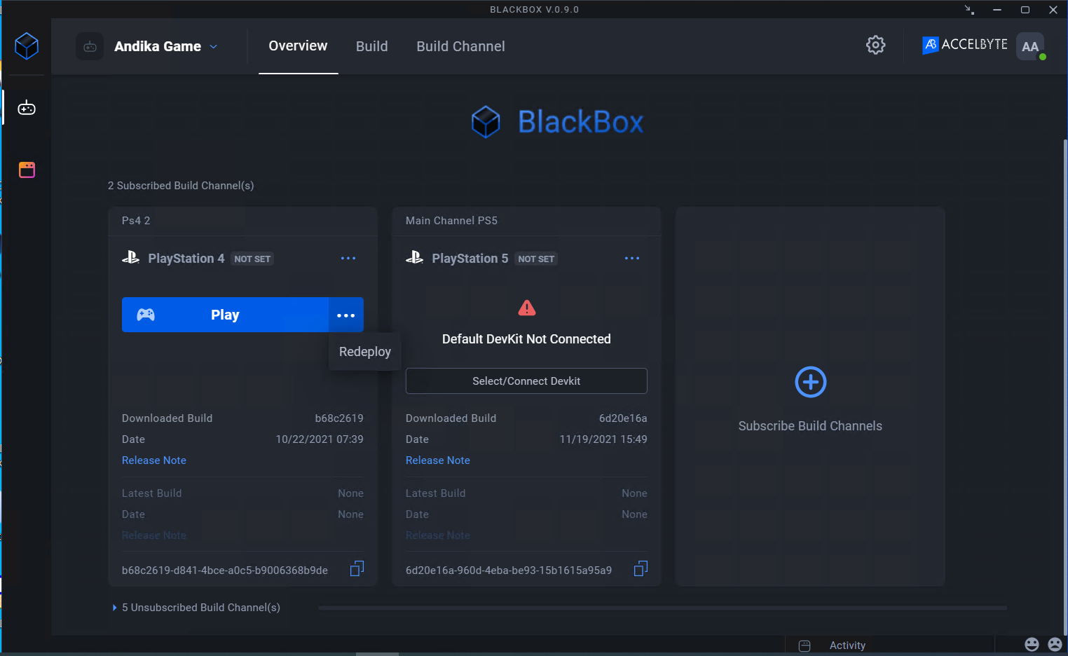 Image showing redeploy option