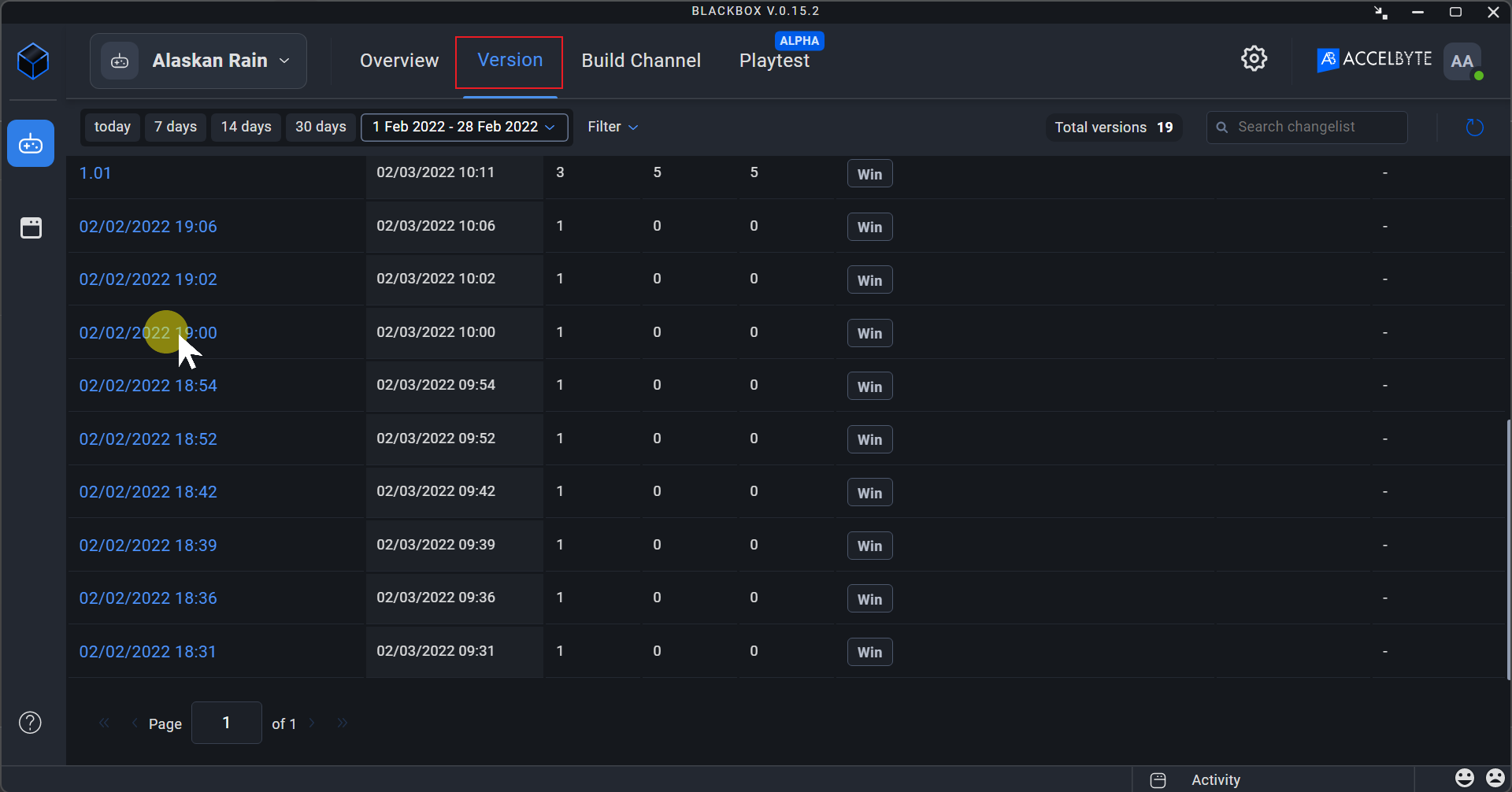 ADT version panel