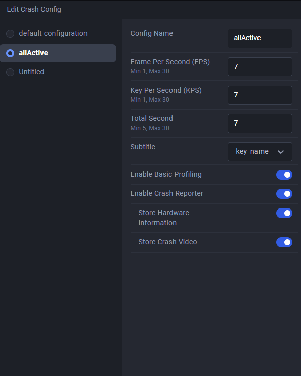 Turn on Enable Basic Profiling